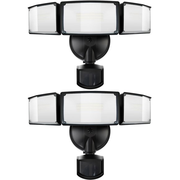 Luces LED de seguridad UME, paquete de 2 unidades, 5500 lúmenes, sensor de movimiento de 49 W