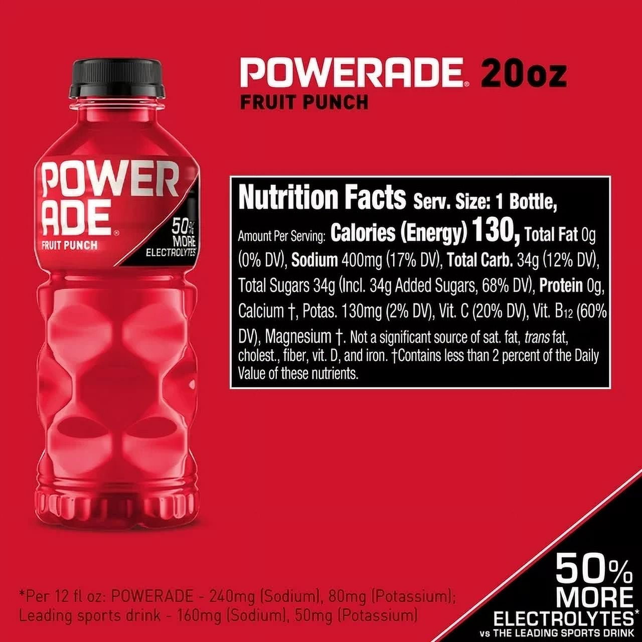 POWERADE Fruit Punch, 20 Oz Bottle