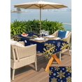 thumbnail image 4 of Outdoor Tablecloth with Umbrella Hole and Zipper, Navy Blue Christmas Rectangle Table Cloth 54x80 Inch Waterproof Tablecloth, Winter Xmas Snowflakes Textured Picnic Table Cover for Patio Camping, 4 of 7