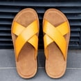 thumbnail image 7 of HAOTAGS Flip - flops Plus Size Men,Casual Plain Round - toe Fashionable Summer Beach Shoes Yellow 9.5, 7 of 7