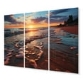 thumbnail image 2 of Designart "Scenic Sunset Beach I" Nautical & Beach Metal Wall Décor Set, 2 of 5