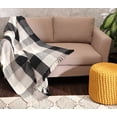 thumbnail image 2 of REDEARTH Classic Throw Blanket -Herringbone Medium Weight Soft Lap Blanket for Sofa Bed Couch Chairs loveseats car, Living, Indoor/Outdoor use 100% Cotton (50x60; Black), 2 of 9