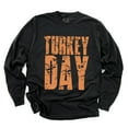 thumbnail image 4 of Turkey Day Block Distressed - Women's Garment Dyed Long Sleeve Graphic T-Shirt, 4 of 11