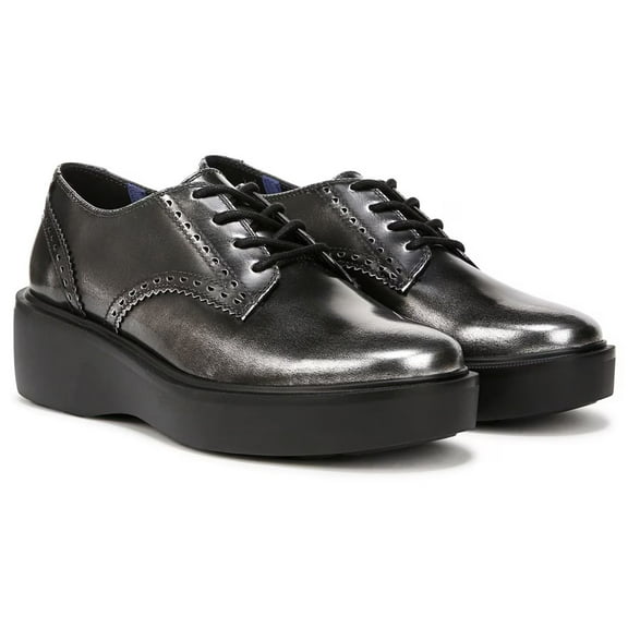 Naturalizer Women's Obtain Lace Up Derby Silver Leather 8.5M