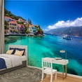 thumbnail image 2 of Peel and Stick Wallpaper Fiskardo beach Modern Art Wall Mural Decor Self Adhesive and Removable 100in x 144in, 2 of 8