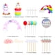 thumbnail image 4 of Juego de 21 banderas para pastel de feliz cumpleaños con unicornio, nubes, estrellas, luna y arcoíris., 4 of 5