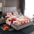 thumbnail image 1 of Erosebridal Red Hummingbird Sheet Set Queen, Folwer Bedding Sets Queen Size, Patchwork Decor 4-Piece, 1 of 6