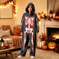 thumbnail image 6 of YUEHUA Holiday Sleepwear Jumpsuit, Unisex Skeleton Pattern One-Piece Pajamas, Soft & Warm for Layering, Perfect for Couple's Outings, 6 of 9