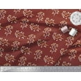 thumbnail image 1 of Soimoi Tissu en Rayonne Rouge Imprimé Baies Feuilles Tissu au Mètre 42 Pouces de Large, 1 of 2