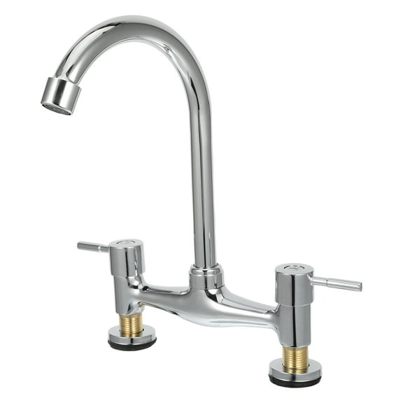 CATIEBYE Dual Handle Kitchen Faucet with Rotatable Spout Alloy Construction for Home and Commercial Use