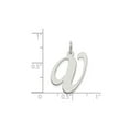 thumbnail image 3 of Sterling Silver Fancy Script Initial -V- Pendant Necklace Charm with Chain for Women, 3 of 5