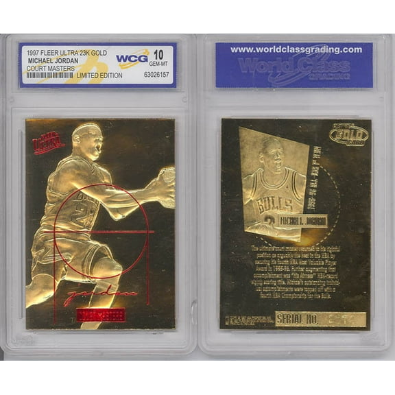 MICHAEL JORDAN 1997 Fleer Ultra COURT MASTERS 23KT Gold Card Graded GEM MINT 10