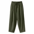 thumbnail image 6 of Women's Plus Size Capris with Pockets and Drawstring Wide Leg Casual Cropped Trousers, 6 of 6