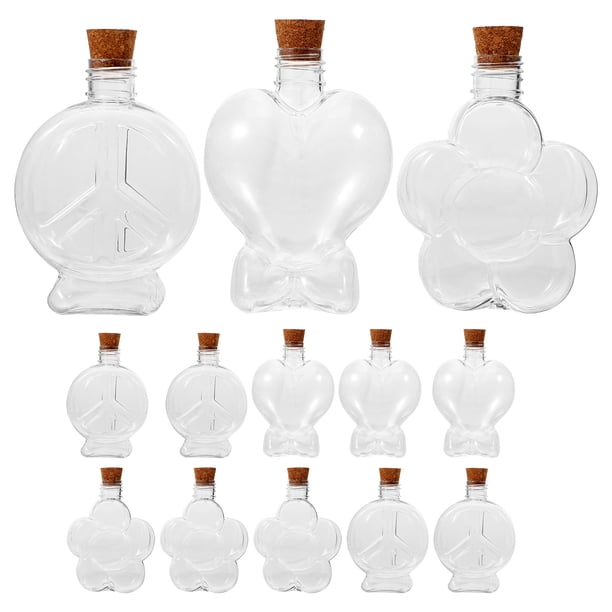 25 botellas de plástico para manualidades, bonitos frascos con tapón de corcho (estilo mixto)