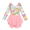 thumbnail image 3 of Grblisyd Ballet Leotards for Girls Bow Print Long Sleeve Gymnastics Dance Leotard Outfits with Tulle Skirt, 3 of 6