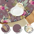 thumbnail image 4 of Round Fitted Tablecloth with Elastic Edges Fits 36"-44" Round Tables Pioneer Colorful Floral Waterproof Table Cover Washable Indoor and Outdoor for Party Kitchen Dinner Banquet Patio Picnic, 4 of 7
