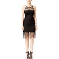thumbnail image 1 of Jump Apparel Vestido ajustado de encaje para mujer, negro, 3/4, 1 of 1