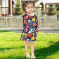 thumbnail image 5 of Girls' long-sleeved dress American Football Girls' A-line dress with ribbed cuffs Soft and comfortable, 5 of 6