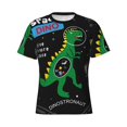 thumbnail image 4 of Vsdgher Space Dino Cartoon Black Print Men's Dry Fit Mesh Athletic Shirts Moisture Wicking Tennis T-Shirt Tops, 4 of 9