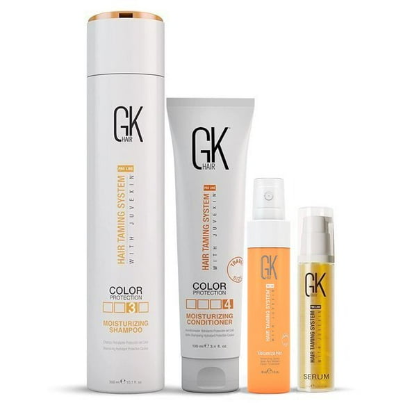 Global Keratin GK Hair après-Shampooing Hydratant 100ml I Shampooing Hydratant 300ml I Sérum Capillaire à l'Huile d'Argan Bio 10ml I Vaporisateur Volumisant 30ml