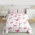 thumbnail image 2 of Manfei Kawaii Butterfly Full Size Comforter Sets,Retro Rustic Flowers Bedding Comforter Set,Pink White Bedding Sets For Girls Teens,Luxury Bedroom Decor Reversible,3-Piece, 2 of 8