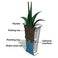 thumbnail image 6 of Exlonjet Inc. 5829B Tall Planter,16in L x 16in W x 28.3in H,Black, 6 of 7