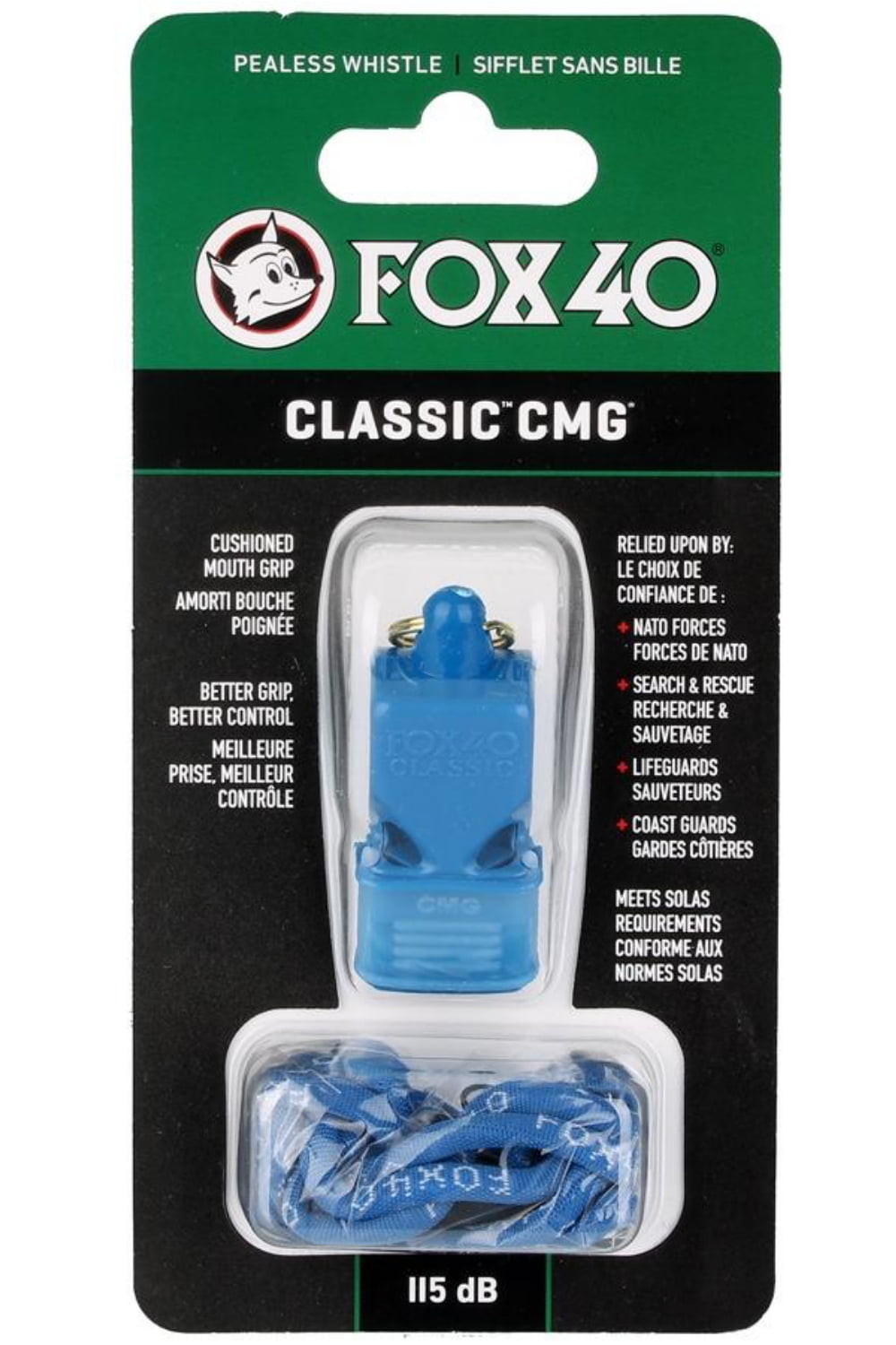 FOX 40 Classic CMG  Training Soccer Pealess Whistle Lanyard 9603 Series 
