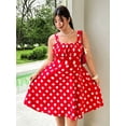 thumbnail image 5 of Plus Size Summer Casual Polka Dot Printed Sleeveless Dress, 5 of 6
