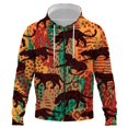 thumbnail image 1 of Sudadera con capucha y cremallera para hombre, diseño de mapa de tribus primitivas étnicas, con estampado 3D, informal, divertida y genial, para adolescentes, estilo hip hop., 1 of 6