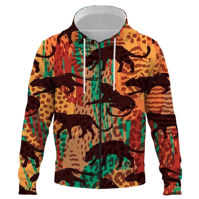 Sudadera con capucha y cremallera para hombre, diseño de mapa de tribus primitivas étnicas, con estampado 3D, informal, divertida y genial, para adolescentes, estilo hip hop.