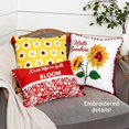 thumbnail image 3 of Sunflower Embroidered Accent Pillow - Hello Sunshine, 3 of 6