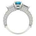 thumbnail image 4 of 2.33 ctw 3 Stone Anniversary Ring for Women | Round Cut Simulated Turquoise | Hyperallergenic Solid 14K White Gold, 4 of 5