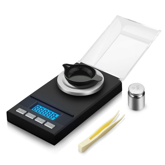 Digital Milligram Scale 50g/0.001g rechargeability, High Precision Portable Jewelry Scale, Powder Scale,Gold, Gem, Reloading, 50gCalibration Weight
