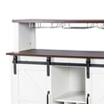 thumbnail image 6 of Farmhouse Coffee Bar Cabinet, 47" Wine Bar Cabinet w/Sliding Barn Door & Wine and Glass Rack, Kitchen Buffet Cabinet w/Storage Shelves for Dining Room, Antique White, 6 of 7