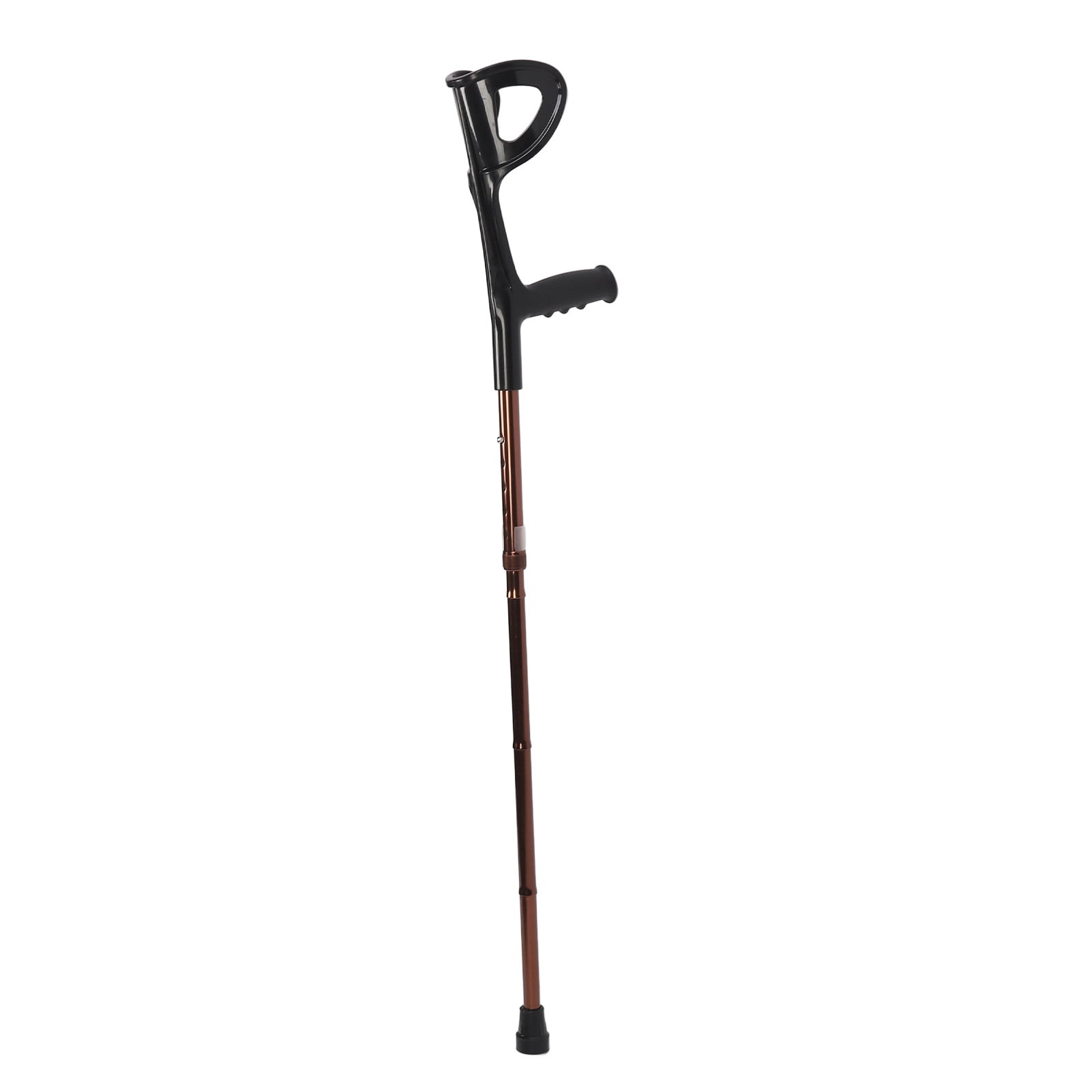 M Buder Folding Elbow Crutch Height Adjustment Non Slip Aluminum Alloy Forearm Walking Stick Coffee Color, Portable Mobility Aid 39.4-43.3 inches / 100-110 cm