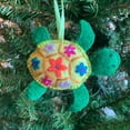 thumbnail image 3 of Sea Turtle Christmas Ornament, Fair Trade Embroidered Wool Handmade in Peru, 3 of 5