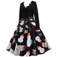 thumbnail image 4 of Vestidos para mujer Vestidos de otoño Cuello en V Manga larga Vestido de fiesta de Navidad Vestido vintage para mujer Odeerbi  ODB-5, 4 of 8