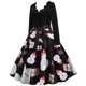 thumbnail image 4 of ICHUANYI Liquidación Vestido vintage para mujer con cuello en V y mangas navideñas ICHUANYI WER202308245316, 4 of 8