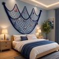 thumbnail image 7 of SLYNSHome Cotton Rope Nautical Fishing Net Wall Hanging,Dark Blue Photo Display Mesh With Ornaments, Coastal Style Woven Net For Bedroom Living Room Wall Photo Decor, 7 of 7