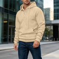 thumbnail image 2 of Afdoent Hoodies for Men Knit Pullover Hoodie Solid Color Long Sleeve Hooded Sweatshirt Casual Streetwear, 2 of 4