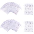 thumbnail image 2 of 100 pcs 6x5 Inch Organza Gift Bags Drawstring Organza Jewelry Pouches with Butterfly White Wedding Party Candy Favor Bags Jewelry Pouches Wrap, 2 of 7