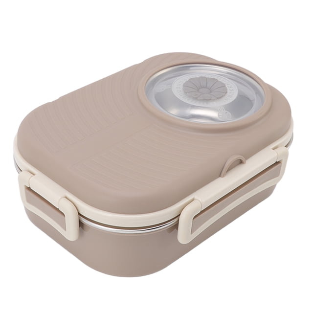 Bento Lunch Box, Double Layer 1450ml Reusable Camera Shaped Bento Containers For School Brown,Green,Pink,Beige,Yellow,Light Blue