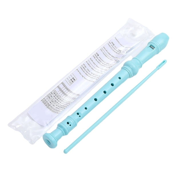 Light Blue-8 Holes Soprano Recorder with Cleaning Rod, German Style C Key Recorder for Kids Beginners Students