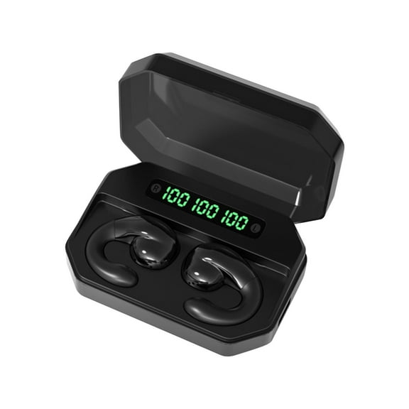 Wireless Earbuds Bluetooth Headphones 80hrs Playback Ear Buds Power Display with Noise Canceling Mic Headsets for Sports/Workout/Running - Black
