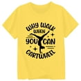 thumbnail image 3 of Ulitacool Girls Tee Round Neck Blouse Short Sleeve T Shirt Cartoon Graphic Lightweight Tops Cute Wear Yellow2 10-11 Years, 3 of 3