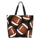 thumbnail image 1 of Easygdp Brown Football On Black Bolsas Tote para Mujer, Bolsos de Hombro para Viaje, Bolsos de Mano de Gran Capacidad para Compras y Trabajo, 1 of 8