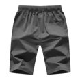 thumbnail image 3 of toraway Men Summer Casual Short Elastic Waist Workout Short Drawstring Casual Short Pants With Zipper Pockets L, 3 of 3