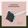 thumbnail image 5 of Sterling Silver Basket Set Square Black Cubic Zirconia Stud Earrings, 3mm, 5 of 7