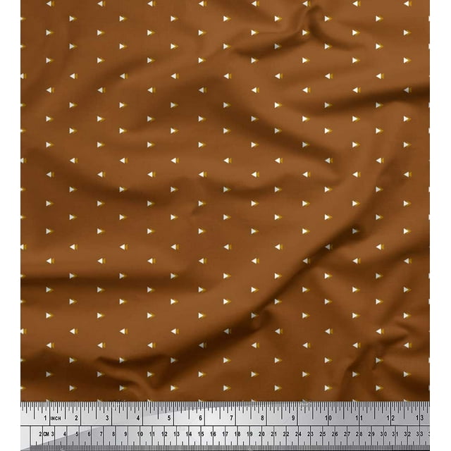 Soimoi Tissu Crêpe Polyester Imprimé Chemise Triangle au Mètre 42 Pouces de Large