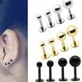 thumbnail image 4 of Yesbay Women Punk Steel Barbell Ear Cartilage Helix Tragus Stud Earring Bar Piercing-Steel, 4 of 7